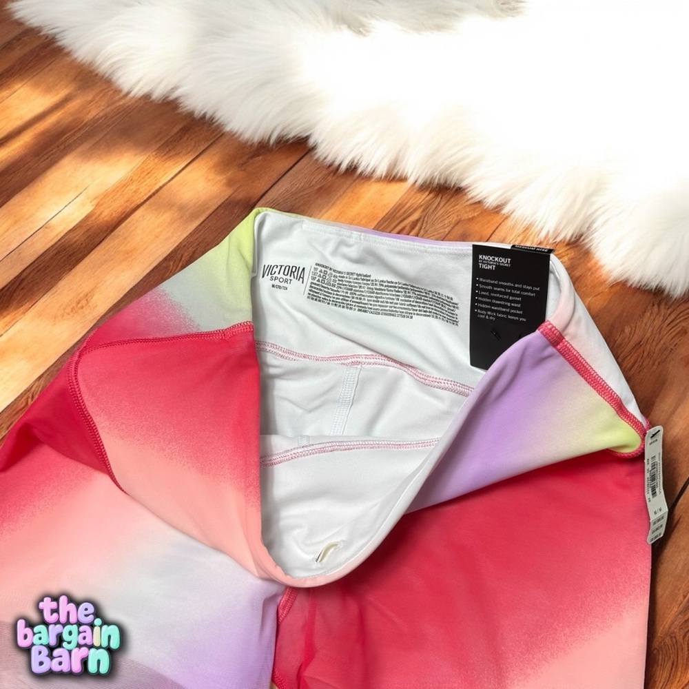 Victoria’s Secret VSX Knockout Sport NWT Sheer Rainbow Tie-Dye Athletic Leggings - Picture 3 of 6